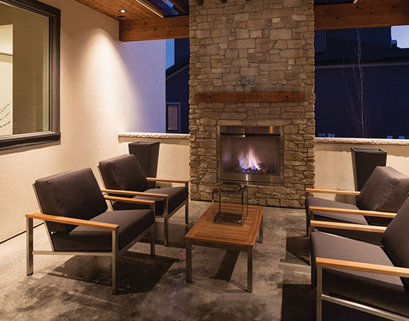 Wolf Custom Homes Cypress Outdoor Fireplace